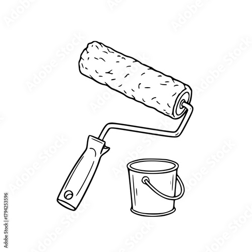 Lint roller cleaning tool minimal cat illustration