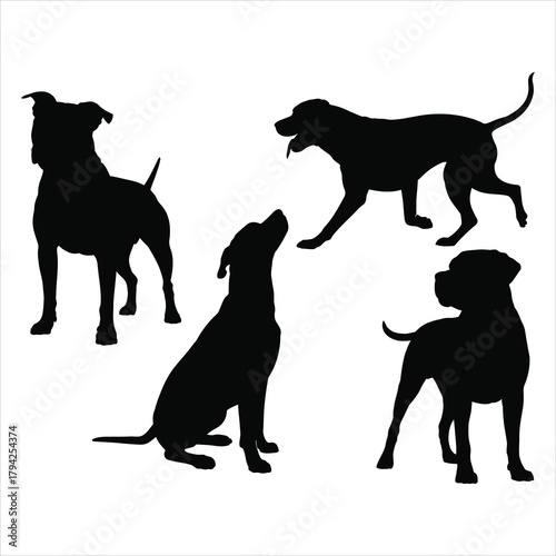 Set of Dog Silhouettes - Various Poses