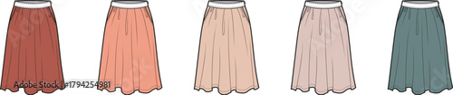 Fashionable Skirt Styles A Colorful Array of Long Skirts for Various Occasions and Outfits