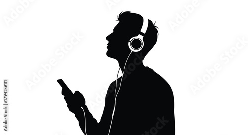 Abstract geometric shapes and lines in a striking silhouette design