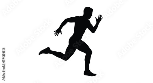 Abstract geometric shapes with a bold silhouette and vibrant color accents silhouette