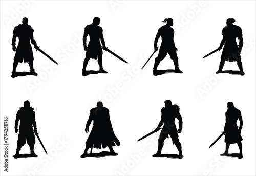 Dark Hooded Hero or Swordsman in Cape Silhouette