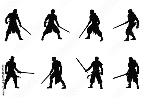 Dynamic Sword Fighter Moving Pose Collection