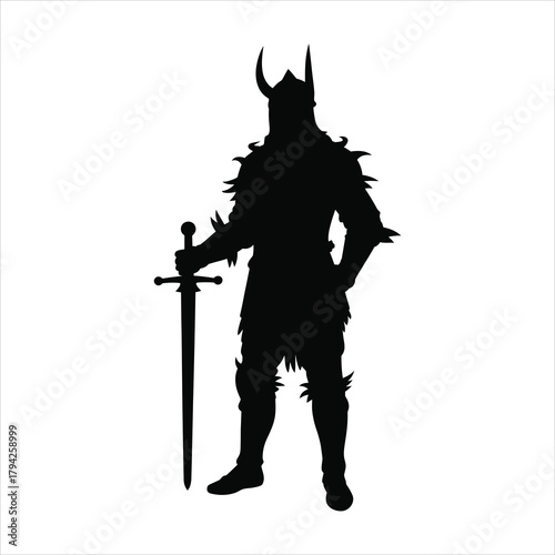 Fierce Horned Warrior Character Mascot or T-shirt Graphic