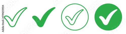 check mark, check, tick, yes, correct, approved, done, success, confirmation, agreement, green, color, graphic, icon, symbol, outline, filled, circle, isolated, design, element, validation, verificati