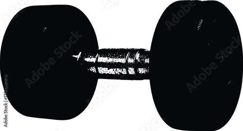 A black dumbbell with a textured handle for strength training and exercise