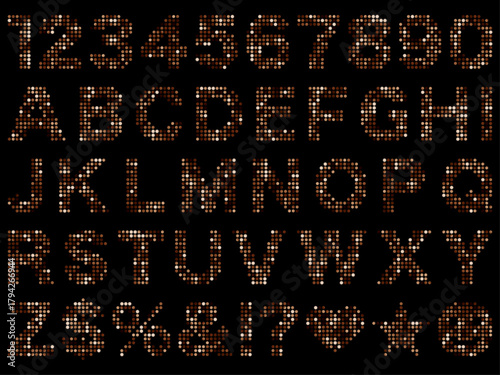 ミラータイル3、文字2、18茶色