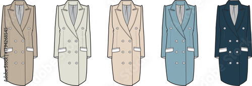 Classic Double-Breasted Trench Coat Variations Elegant Fashion for Various Styles and Seasons