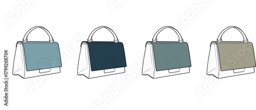 Stylish Handbag Variations A Collection of Colorful Tote Bags in Different Shades for Fashion Design