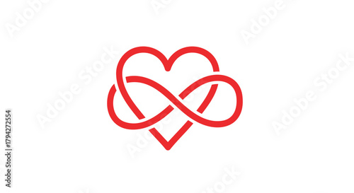 Symbol of eternal love and connection a red heart intertwined with an infinity loop
