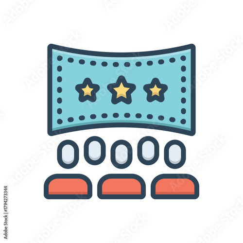 Color illustration icon for entertainment hub