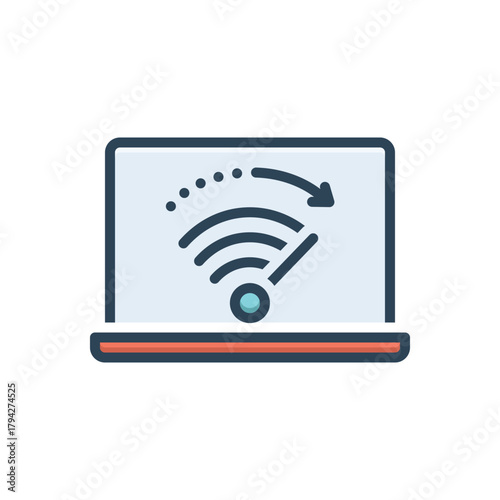 Color illustration icon for high speed internet