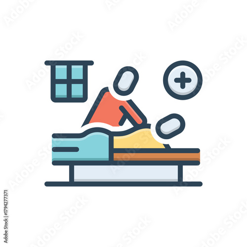 Color illustration icon for wellness amenities