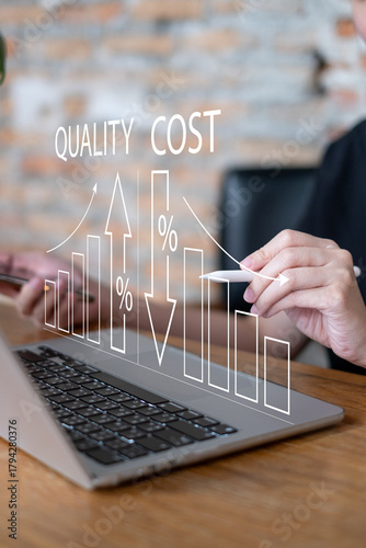 Professional entrepreneur businessman focus on quality cost efficiency business strategy management performance improvement target solution goal success achievement optimization analysis control risk