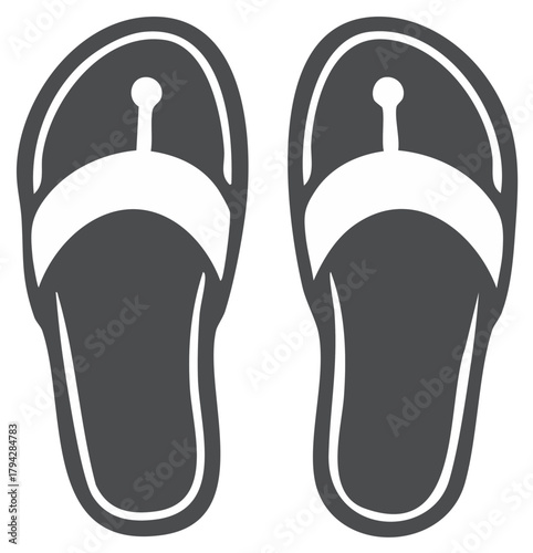 Illustration of Summer Flip-Flops: Footwear for Tropical Vacations and Beach Getaways