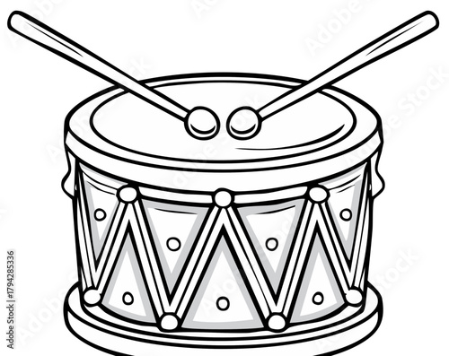 Classic Drum with Drumsticks for Musical Entertainment