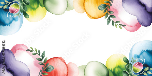 Watercolor border background with decorative edge treatments 