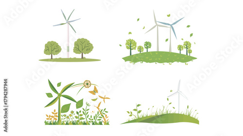 Single wind turbine with eco-friendly green energy concept