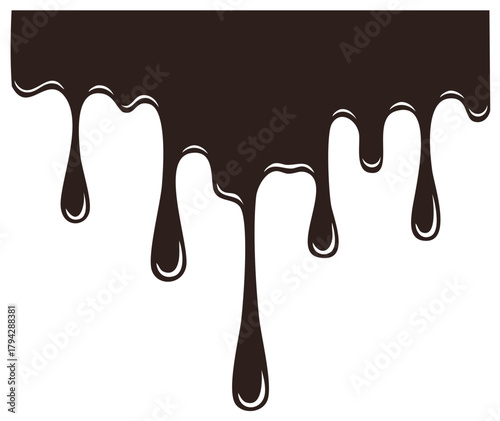 Dark brown liquid dripping seamlessly resembling melted chocolate or caramel sauce
