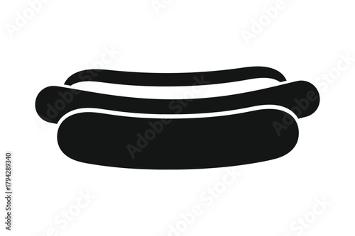 A clean silhouette vector of a hot dog