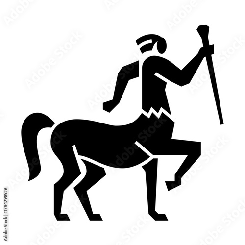 centaur glyph icon. centaur Silhouette illustration.