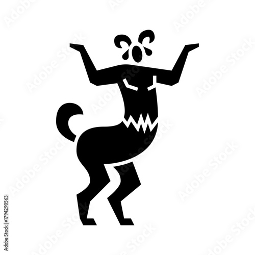 satyr glyph icon. satyr Silhouette illustration.