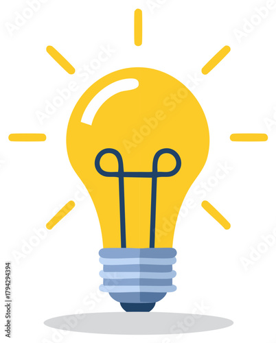Bright Glowing Lightbulb Illustration Representing New Ideas Innovation or Creative Thinking