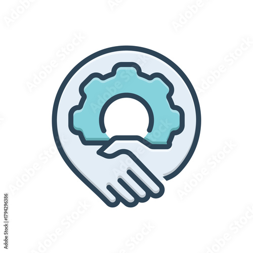 Color illustration icon for strong coalition