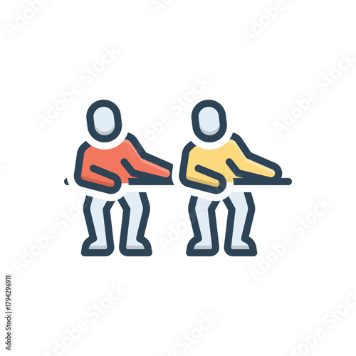Color illustration icon for collaborative effort