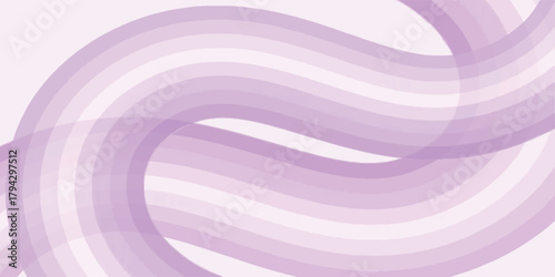 Flowing translucent purple ribbons create a wavy abstract pattern on a light background.