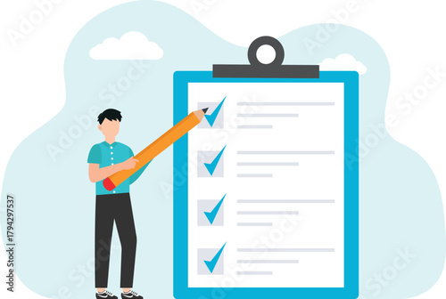 A businessman writes a report showing credibility. Make a checklist. law and order

