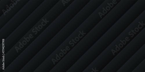 Modern abstract background with a pattern of soft, parallel, three-dimensional diagonal stripes in a dark gray color.