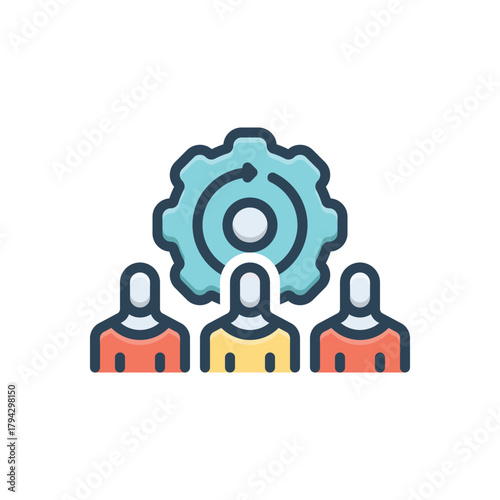 Color illustration icon for joint endeavor