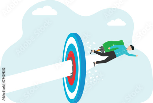 Grow and achieve goals. The growing arrow smashed past the target
