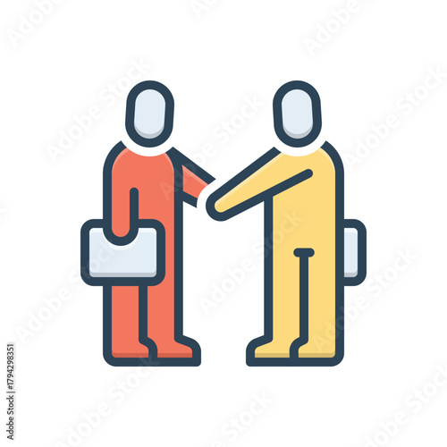Color illustration icon for mutual agreement