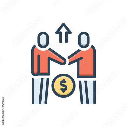 Color illustration icon for mutual benefit
