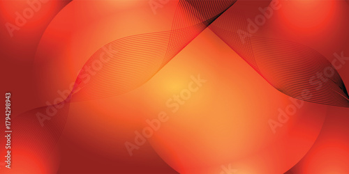A vibrant abstract background with glowing orange and red lights and soft, flowing, translucent waves.