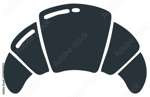 Croissant Silhouette Illustration Delicious Pastry Icon Clip Art Cafe Breakfast