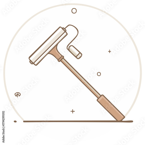 Modern flat design window squeegee illustration for effective glass cleaning and household tasks
