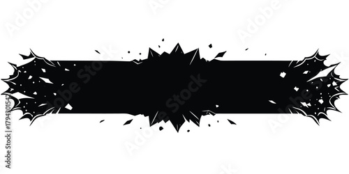 Explosive shatter effect grunge comic element dynamic graphic design background frame banner