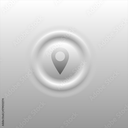 Modern pin button. Simple location pin icon. Map location marker pin symbol. Pointer icon, Pointer icon.