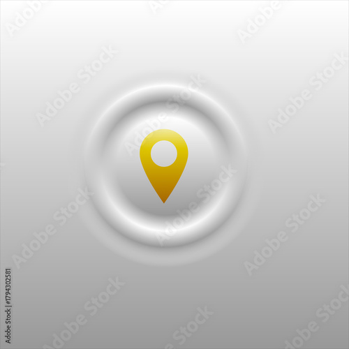 Modern pin button. Simple location pin icon. Map location marker pin symbol. Pointer icon, Pointer icon.