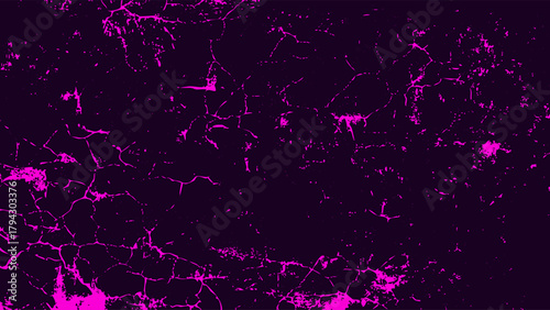 Abstract dark purple background with bright pink cracks creating a textured and artistic design