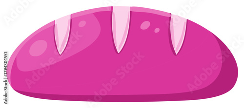 Cartoon pink bread illustration for bakery or food design