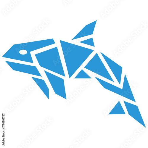 Polygonal Predator, Geometric Low Poly Orca Design