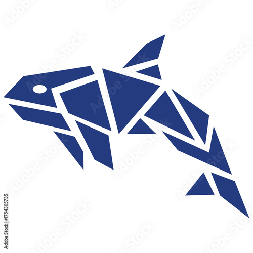 Polygonal Predator, Geometric Low Poly Orca Design
