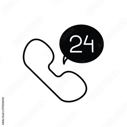 24 Hours vector icon