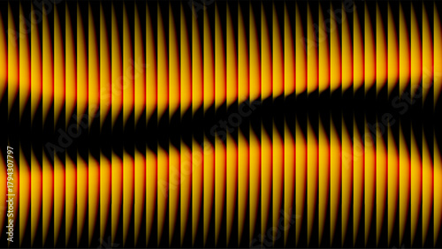 Abstract golden lines create a striking visual pattern with a dark central band design element