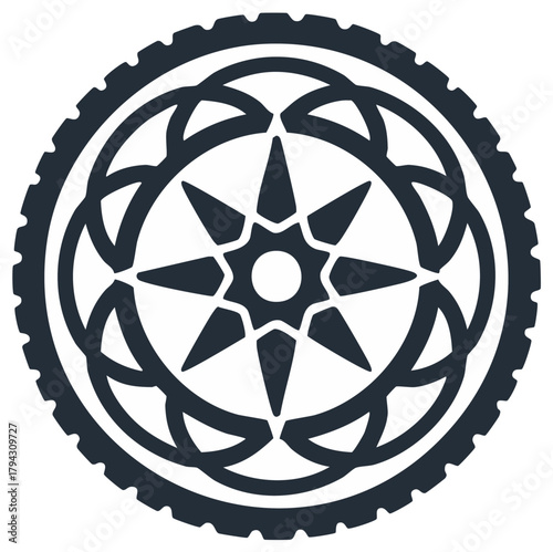 Decorative circular pattern with star element vector illustration