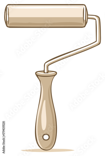 Cartoon Paint Roller with Wooden Handle for Home Renovation and DIY Projects